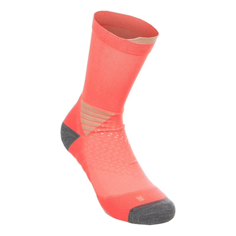Elite Fujitrail Crew Laufsocken Unisex - koralle, grau