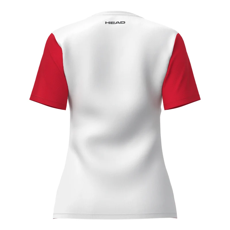 Club 25 Tech T-Shirt Damen-Rot,Weiß