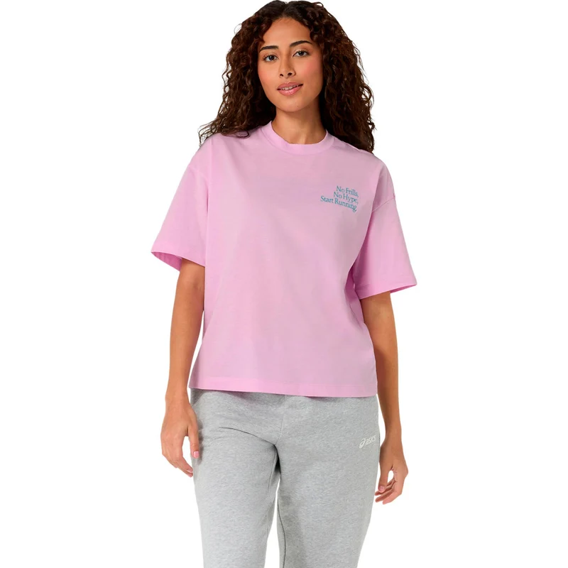 Runner Message Graphic Laufshirt Damen - flieder, türkis