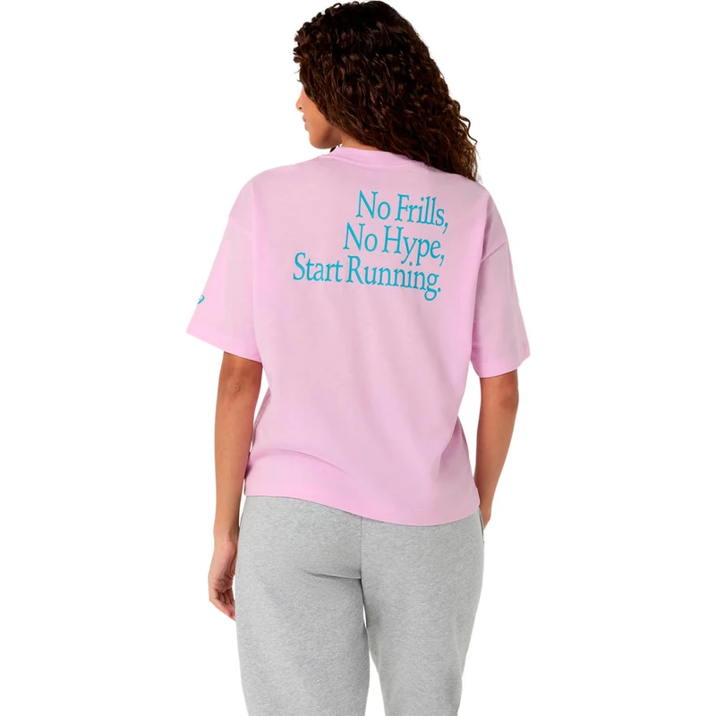 Runner Message Graphic Laufshirt Damen - flieder, türkis