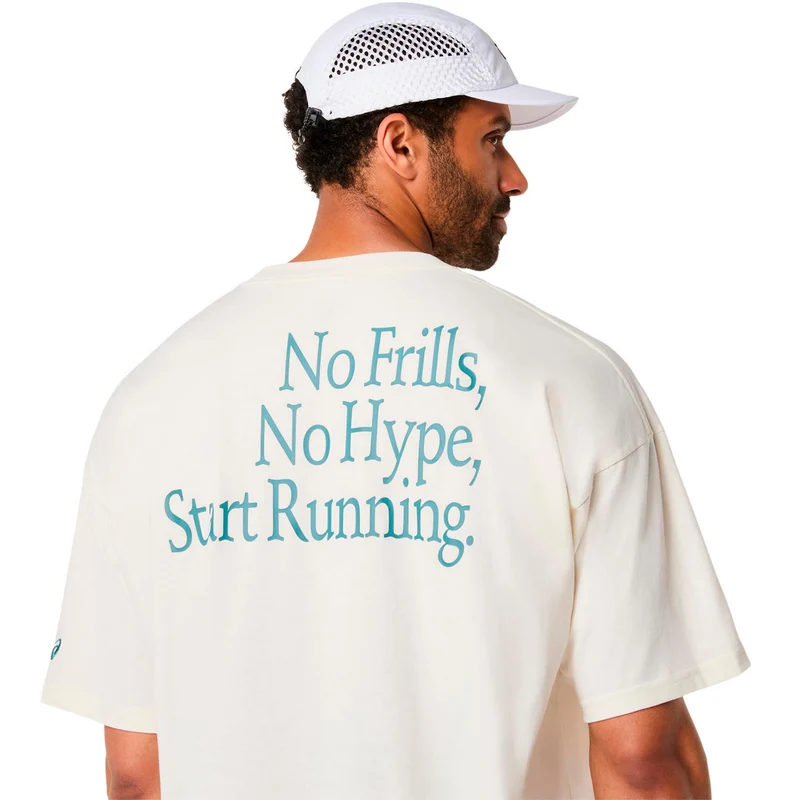 Runner Message Graphic Relaxed Laufshirt Herren - creme