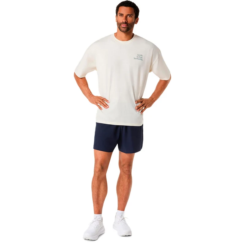 Runner Message Graphic Relaxed Laufshirt Herren - creme