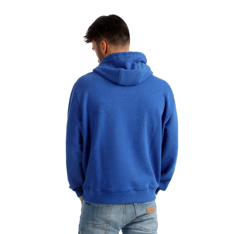 Crush Washed Out Loose Fit Hoody Herren-blau