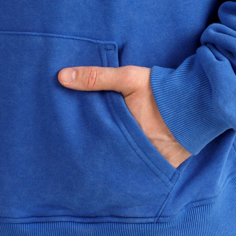 Crush Washed Out Loose Fit Hoody Herren-blau
